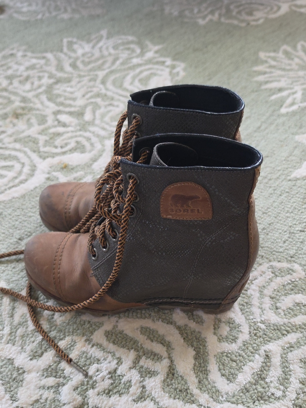 Sorel Kids Brown and Black Lace-Up Ankle Boots